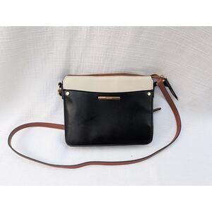 Aldo Women's Color Block Crossbody Bag Purse Faux Leather Cream Black Brown
